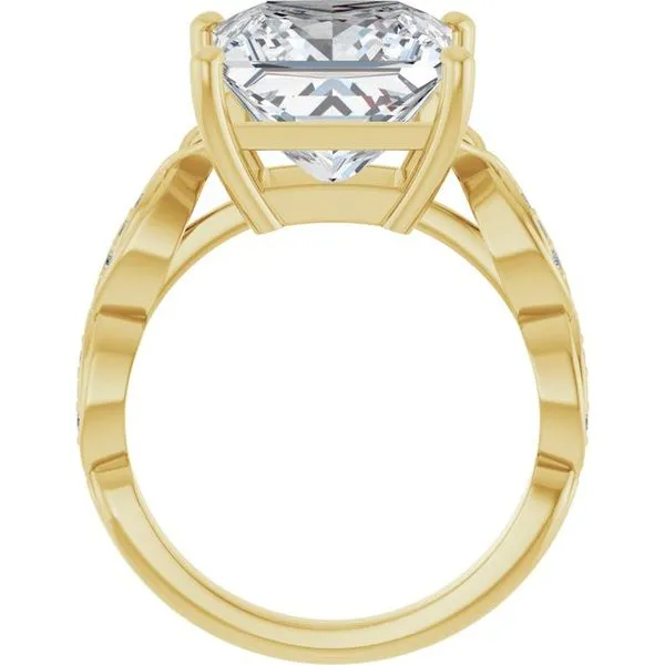 V-End Prong Accented Engagement Ring Image 2 Berilian Jewelers Folsom, CA