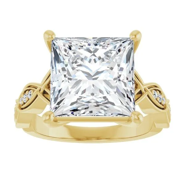 V-End Prong Accented Engagement Ring Image 3 Berilian Jewelers Folsom, CA