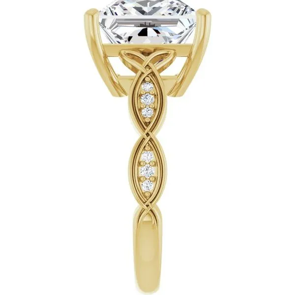 V-End Prong Accented Engagement Ring Image 4 Berilian Jewelers Folsom, CA