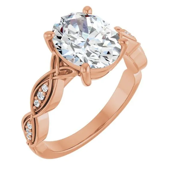 V-End Prong Accented Engagement Ring Berilian Jewelers Folsom, CA