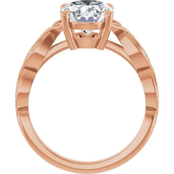 V-End Prong Accented Engagement Ring Image 2 Berilian Jewelers Folsom, CA