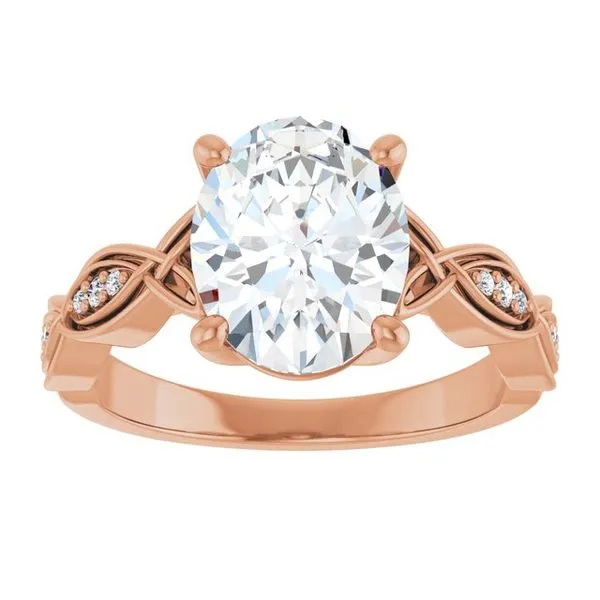 V-End Prong Accented Engagement Ring Image 3 Berilian Jewelers Folsom, CA