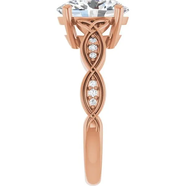 V-End Prong Accented Engagement Ring Image 4 Berilian Jewelers Folsom, CA