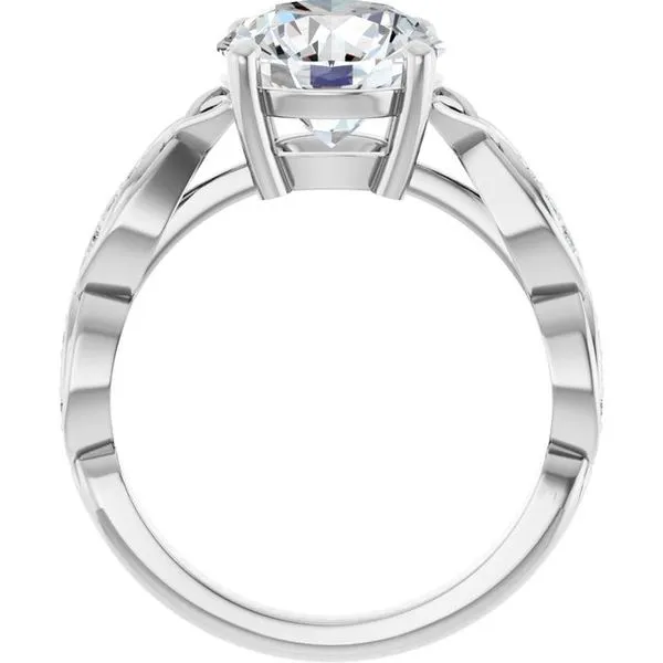 V-End Prong Accented Engagement Ring Image 2 Berilian Jewelers Folsom, CA