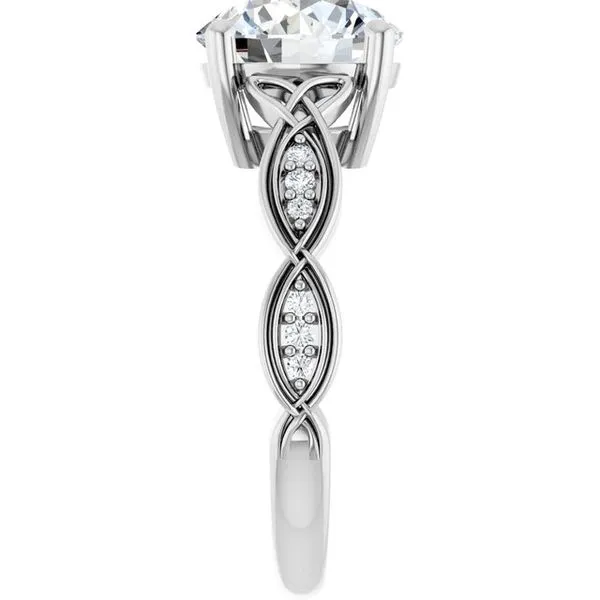 V-End Prong Accented Engagement Ring Image 4 Berilian Jewelers Folsom, CA
