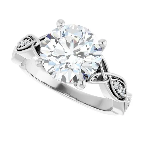 V-End Prong Accented Engagement Ring Image 5 Berilian Jewelers Folsom, CA