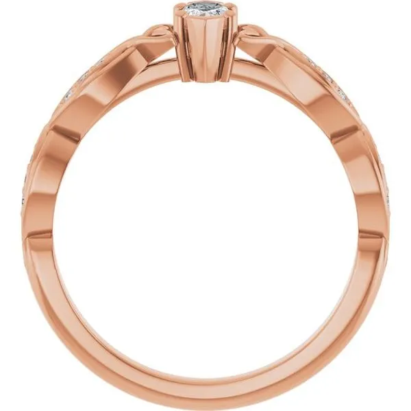 V-End Prong Accented Engagement Ring Image 2 Berilian Jewelers Folsom, CA