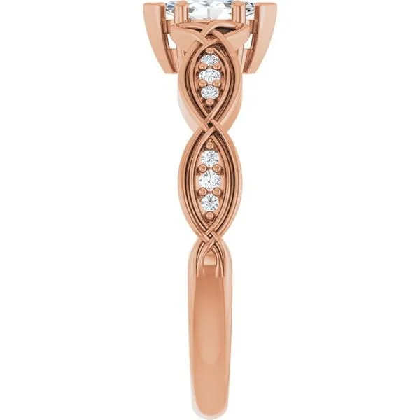 V-End Prong Accented Engagement Ring Image 4 Berilian Jewelers Folsom, CA