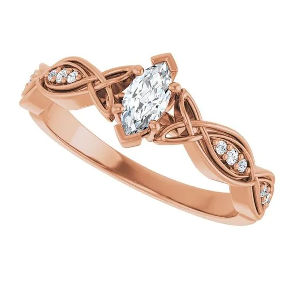 V-End Prong Accented Engagement Ring Image 5 Berilian Jewelers Folsom, CA