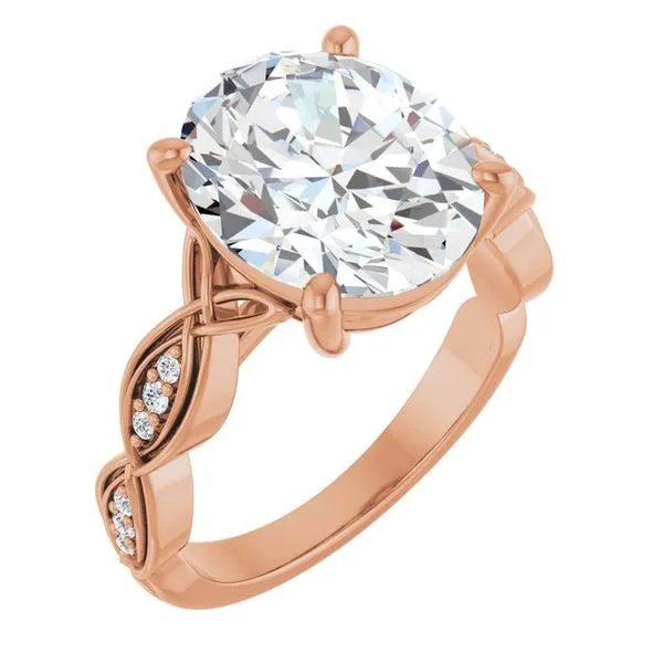 V-End Prong Accented Engagement Ring Berilian Jewelers Folsom, CA