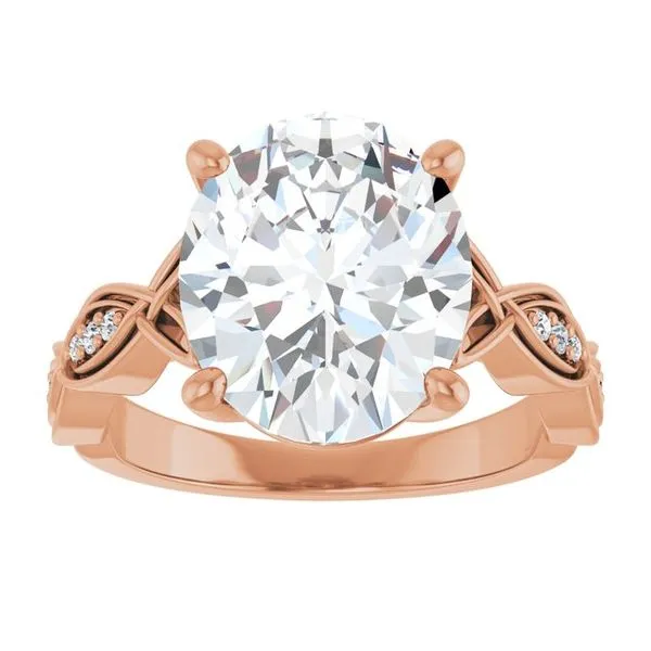 V-End Prong Accented Engagement Ring Image 3 Berilian Jewelers Folsom, CA