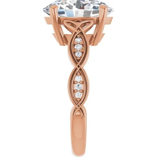 V-End Prong Accented Engagement Ring Image 4 Berilian Jewelers Folsom, CA