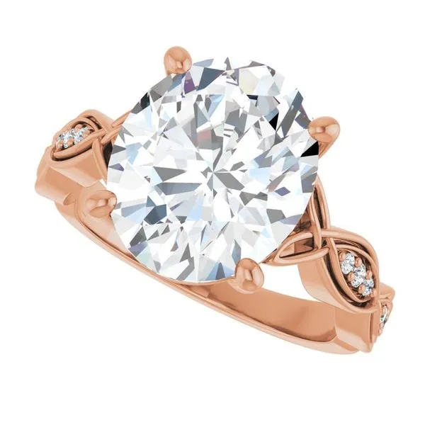 V-End Prong Accented Engagement Ring Image 5 Berilian Jewelers Folsom, CA