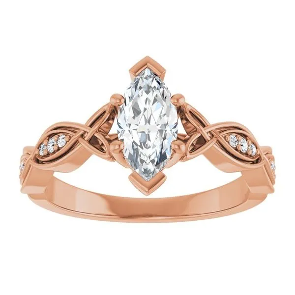 V-End Prong Accented Engagement Ring Image 3 Shipley's Fine Jewelry Hampstead, MD