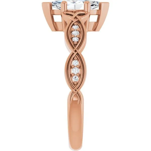 V-End Prong Accented Engagement Ring Image 4 Shipley's Fine Jewelry Hampstead, MD