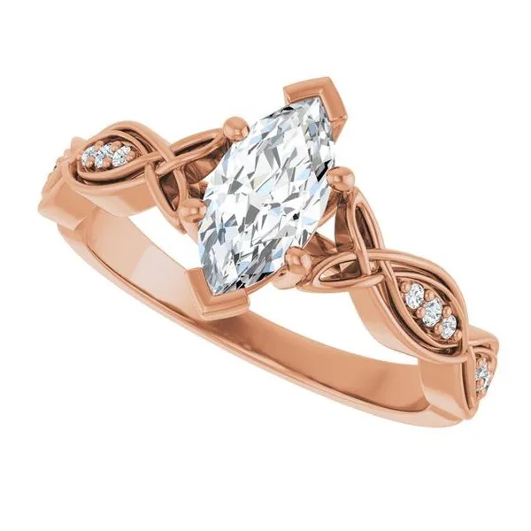 V-End Prong Accented Engagement Ring Image 5 Shipley's Fine Jewelry Hampstead, MD