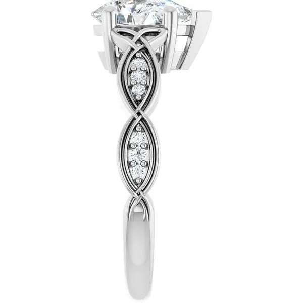 V-End Prong Accented Engagement Ring Image 4 Berilian Jewelers Folsom, CA