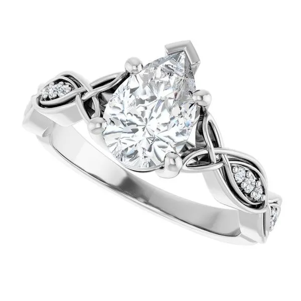 V-End Prong Accented Engagement Ring Image 5 Berilian Jewelers Folsom, CA