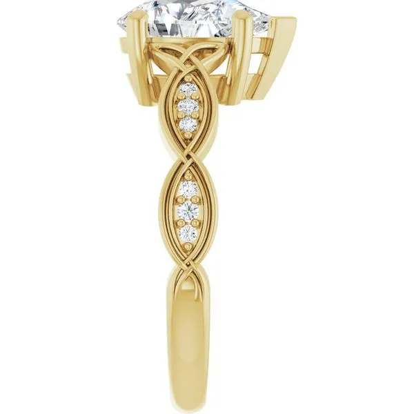 V-End Prong Accented Engagement Ring Image 4 Raleigh Diamond Fine Jewelry Raleigh, NC