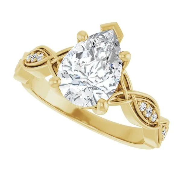 V-End Prong Accented Engagement Ring Image 5 Raleigh Diamond Fine Jewelry Raleigh, NC