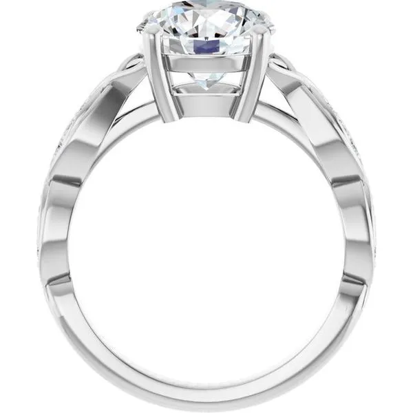 V-End Prong Accented Engagement Ring Image 2 Berilian Jewelers Folsom, CA