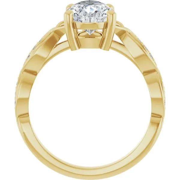 V-End Prong Accented Engagement Ring Image 2 Berilian Jewelers Folsom, CA