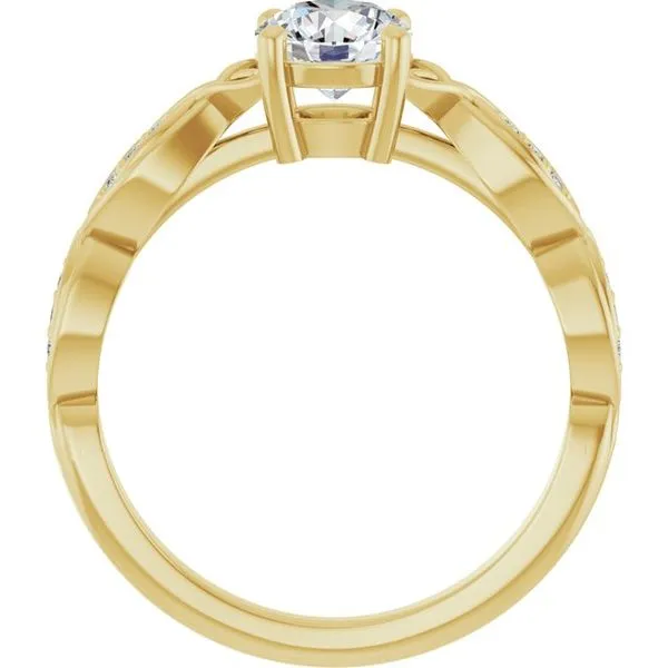 V-End Prong Accented Engagement Ring Image 2 Berilian Jewelers Folsom, CA