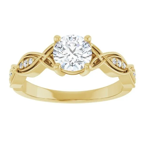 V-End Prong Accented Engagement Ring Image 3 Berilian Jewelers Folsom, CA