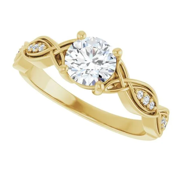 V-End Prong Accented Engagement Ring Image 5 Berilian Jewelers Folsom, CA
