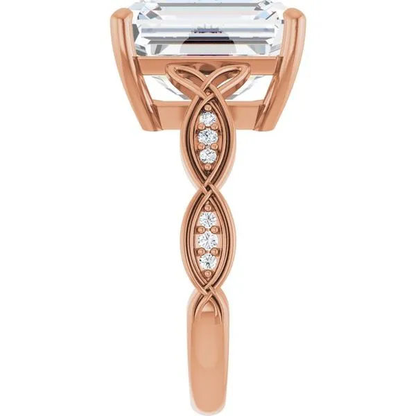 V-End Prong Accented Engagement Ring Image 4 Northwood Jewelers Northwood, OH