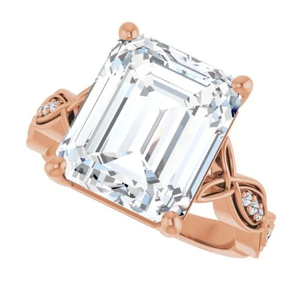 V-End Prong Accented Engagement Ring Image 5 Northwood Jewelers Northwood, OH