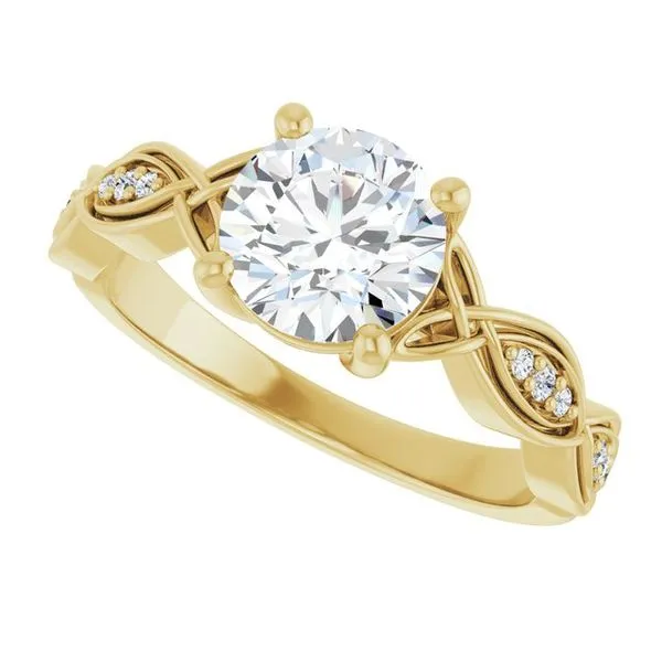 V-End Prong Accented Engagement Ring Image 5 Berilian Jewelers Folsom, CA