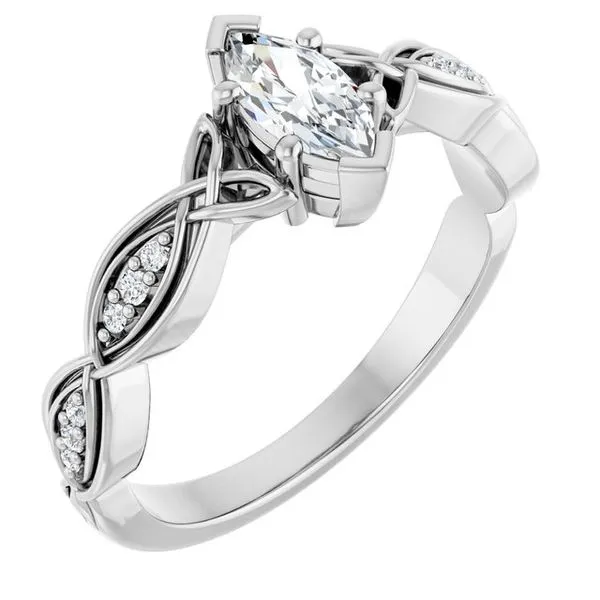 V-End Prong Accented Engagement Ring Raleigh Diamond Fine Jewelry Raleigh, NC