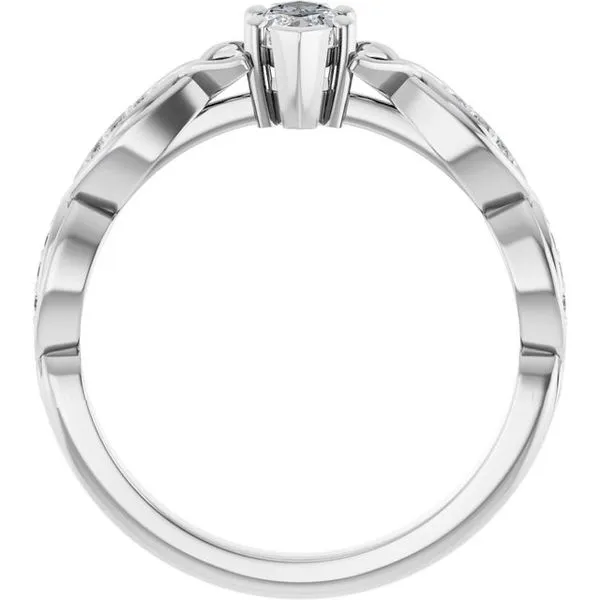 V-End Prong Accented Engagement Ring Image 2 Raleigh Diamond Fine Jewelry Raleigh, NC