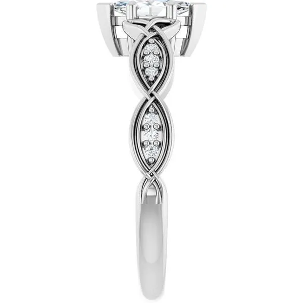 V-End Prong Accented Engagement Ring Image 4 Raleigh Diamond Fine Jewelry Raleigh, NC