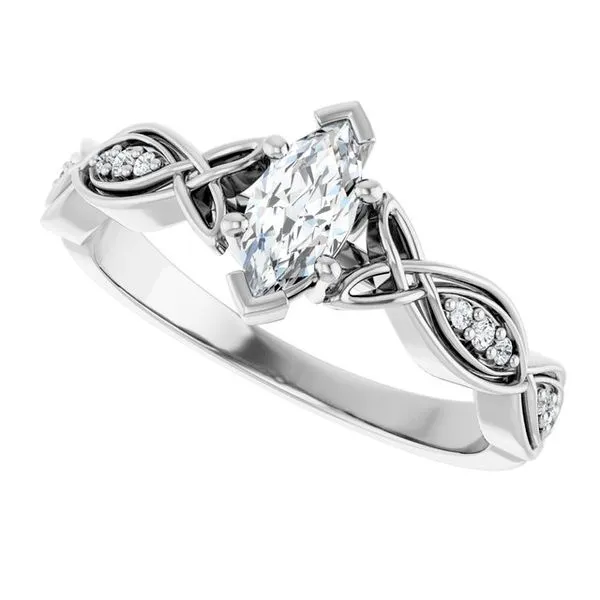 V-End Prong Accented Engagement Ring Image 5 Raleigh Diamond Fine Jewelry Raleigh, NC