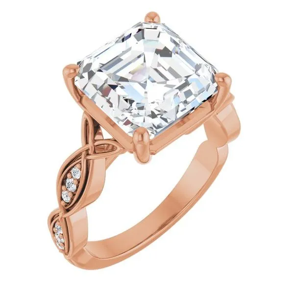 V-End Prong Accented Engagement Ring Berilian Jewelers Folsom, CA