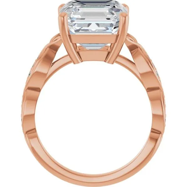 V-End Prong Accented Engagement Ring Image 2 Berilian Jewelers Folsom, CA