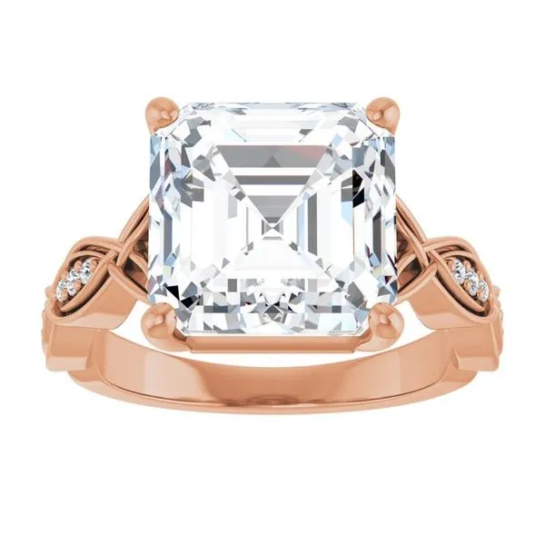 V-End Prong Accented Engagement Ring Image 3 Berilian Jewelers Folsom, CA