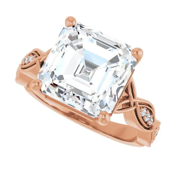 V-End Prong Accented Engagement Ring Image 5 Berilian Jewelers Folsom, CA