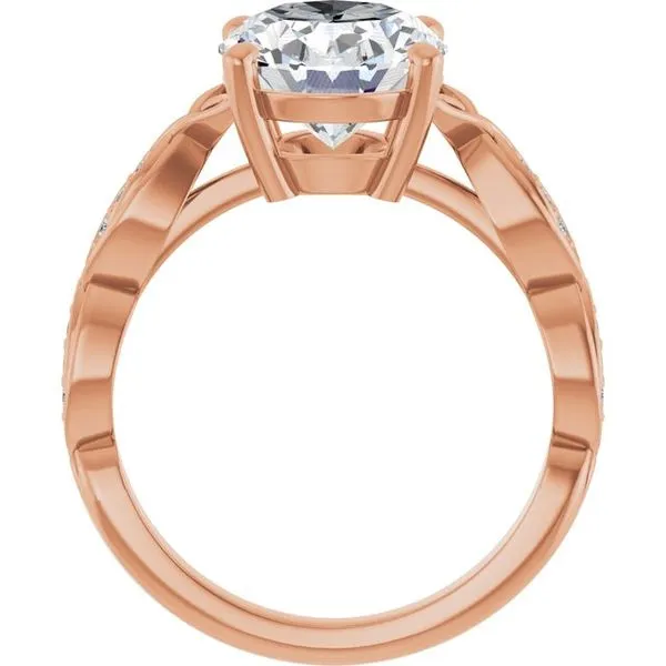 V-End Prong Accented Engagement Ring Image 2 Berilian Jewelers Folsom, CA