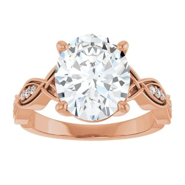 V-End Prong Accented Engagement Ring Image 3 Berilian Jewelers Folsom, CA