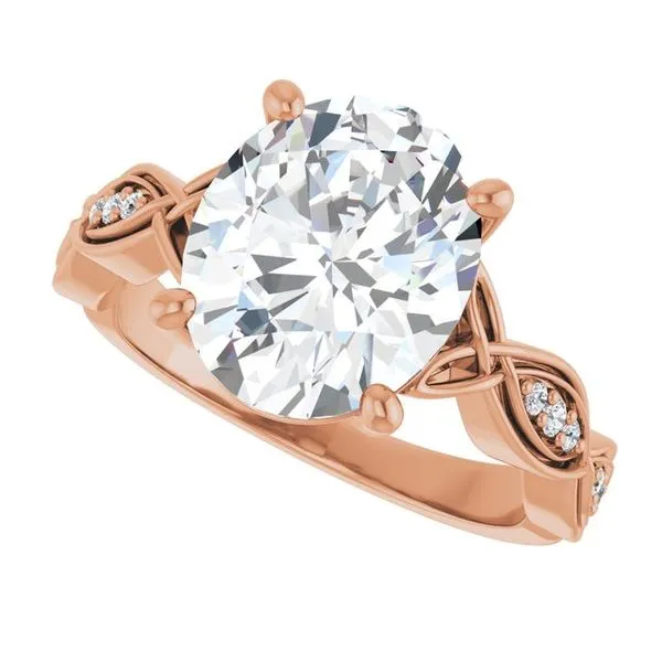 V-End Prong Accented Engagement Ring Image 5 Berilian Jewelers Folsom, CA