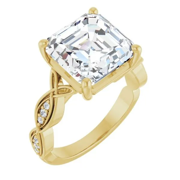 V-End Prong Accented Engagement Ring Berilian Jewelers Folsom, CA