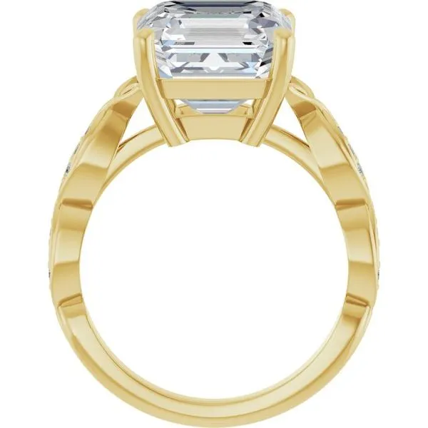 V-End Prong Accented Engagement Ring Image 2 Berilian Jewelers Folsom, CA