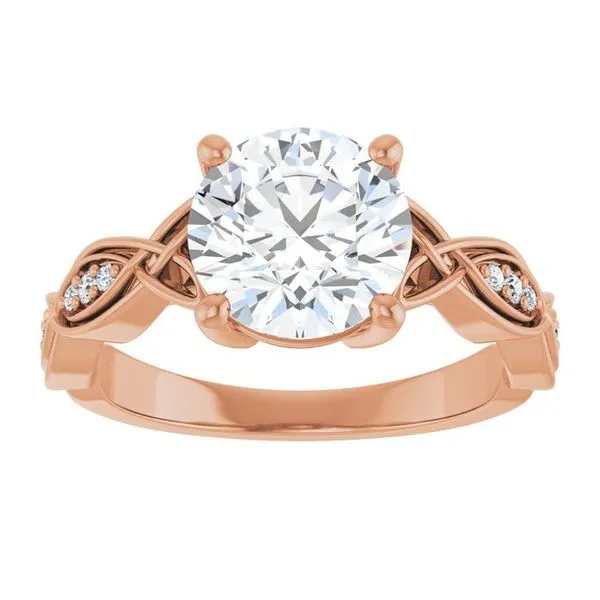 V-End Prong Accented Engagement Ring Image 3 Berilian Jewelers Folsom, CA