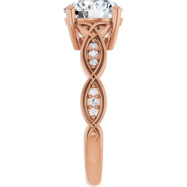 V-End Prong Accented Engagement Ring Image 4 Berilian Jewelers Folsom, CA