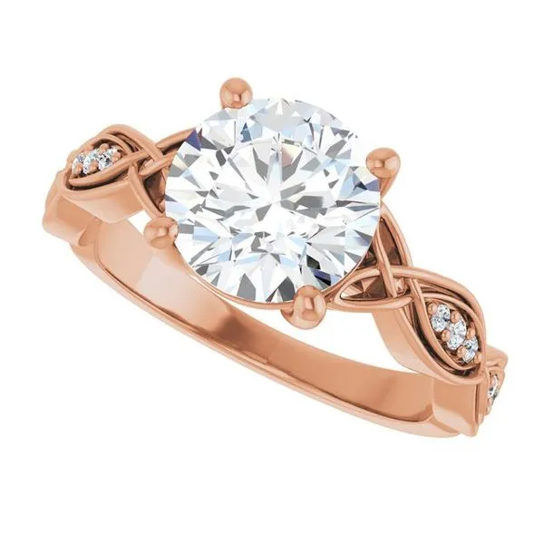 V-End Prong Accented Engagement Ring Image 5 Berilian Jewelers Folsom, CA