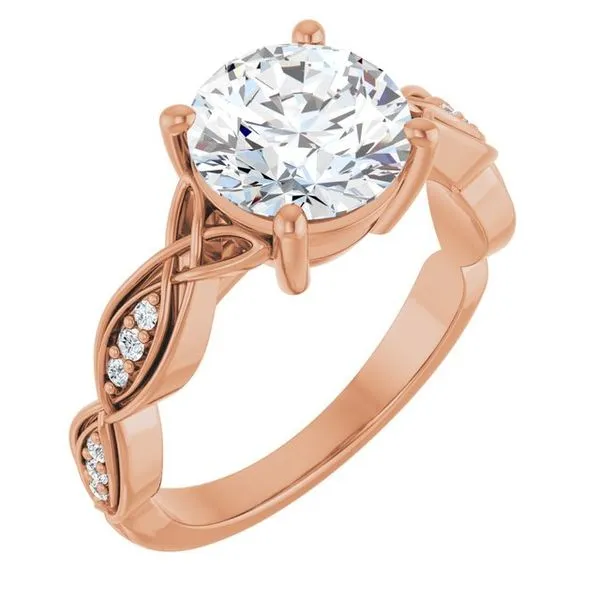 V-End Prong Accented Engagement Ring Berilian Jewelers Folsom, CA