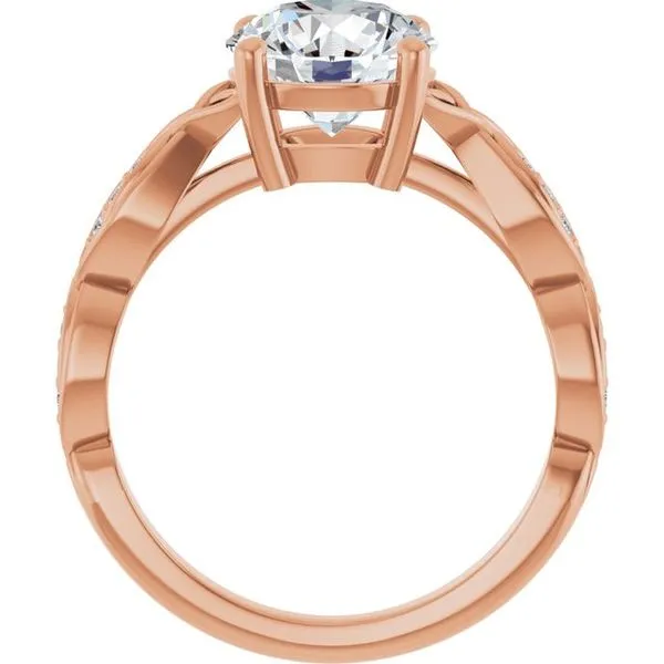 V-End Prong Accented Engagement Ring Image 2 Berilian Jewelers Folsom, CA
